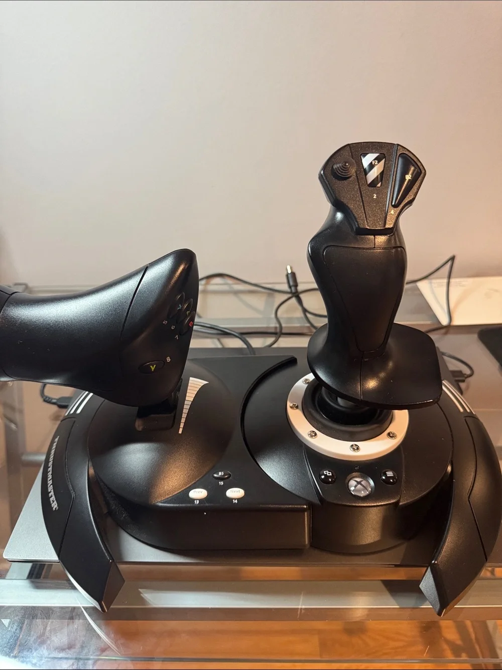Ergonomic Black Flight Control Joystick & Throttle Set